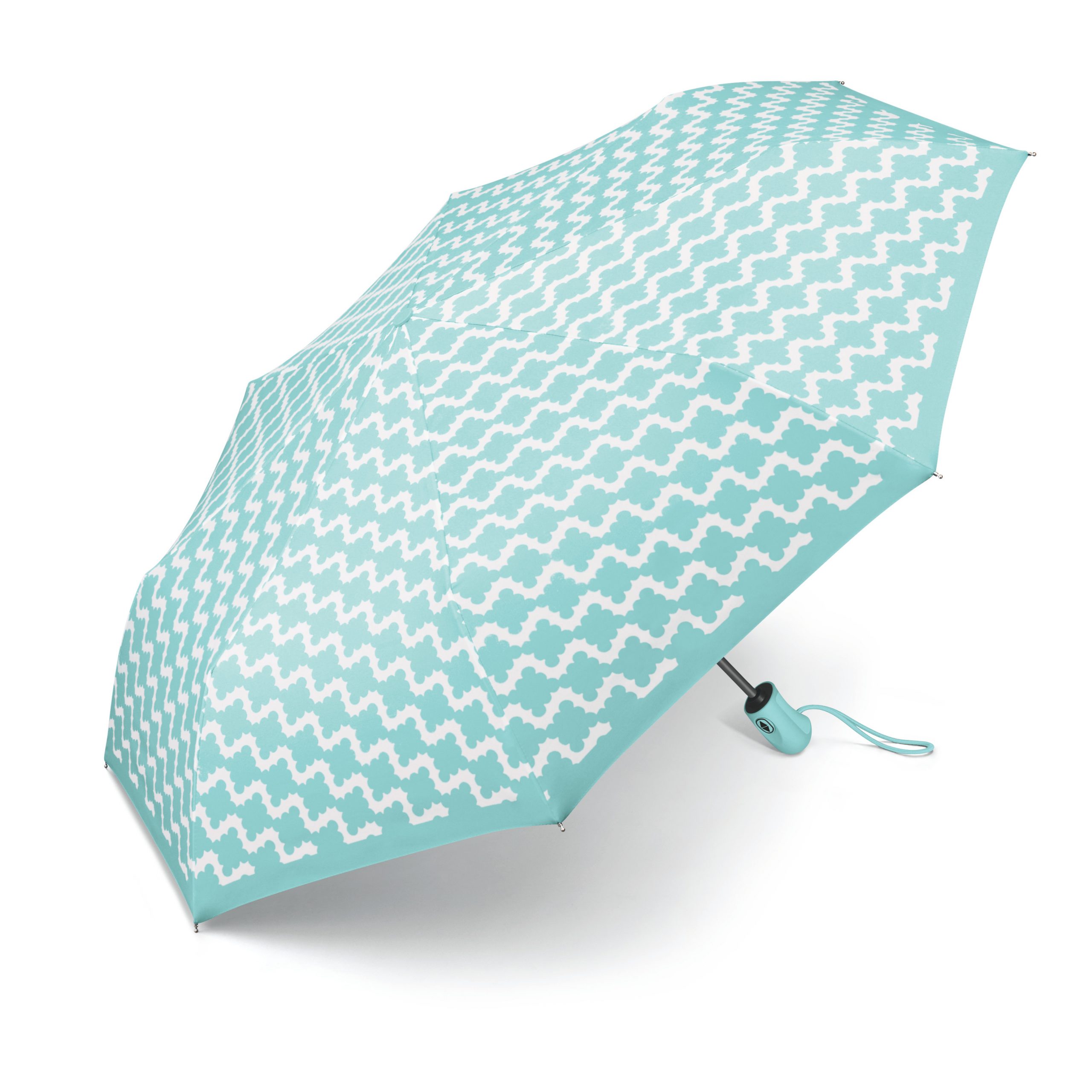 Paraguas plegable Abre y Cierra Esprit Cenefa y Turquesa - Esprit, Paraguas Originales, Paraguas plegable Mujer - Que puedo