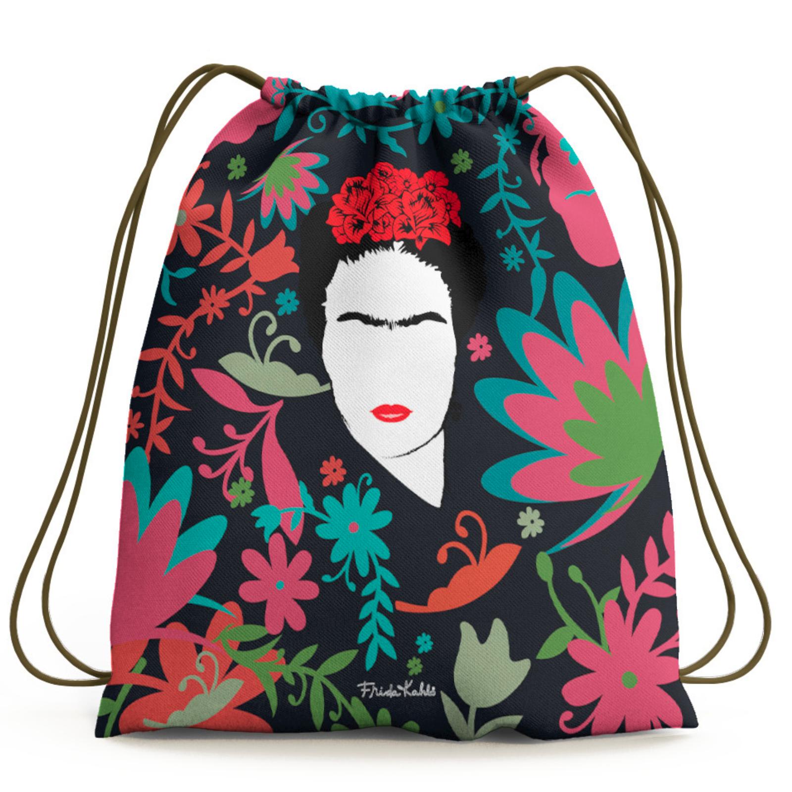 MOCHILA KAHLO CUERDAS - Frida Kahlo (bolsas, portatodo, necesers, bolsos, tazas) - Que Regalar