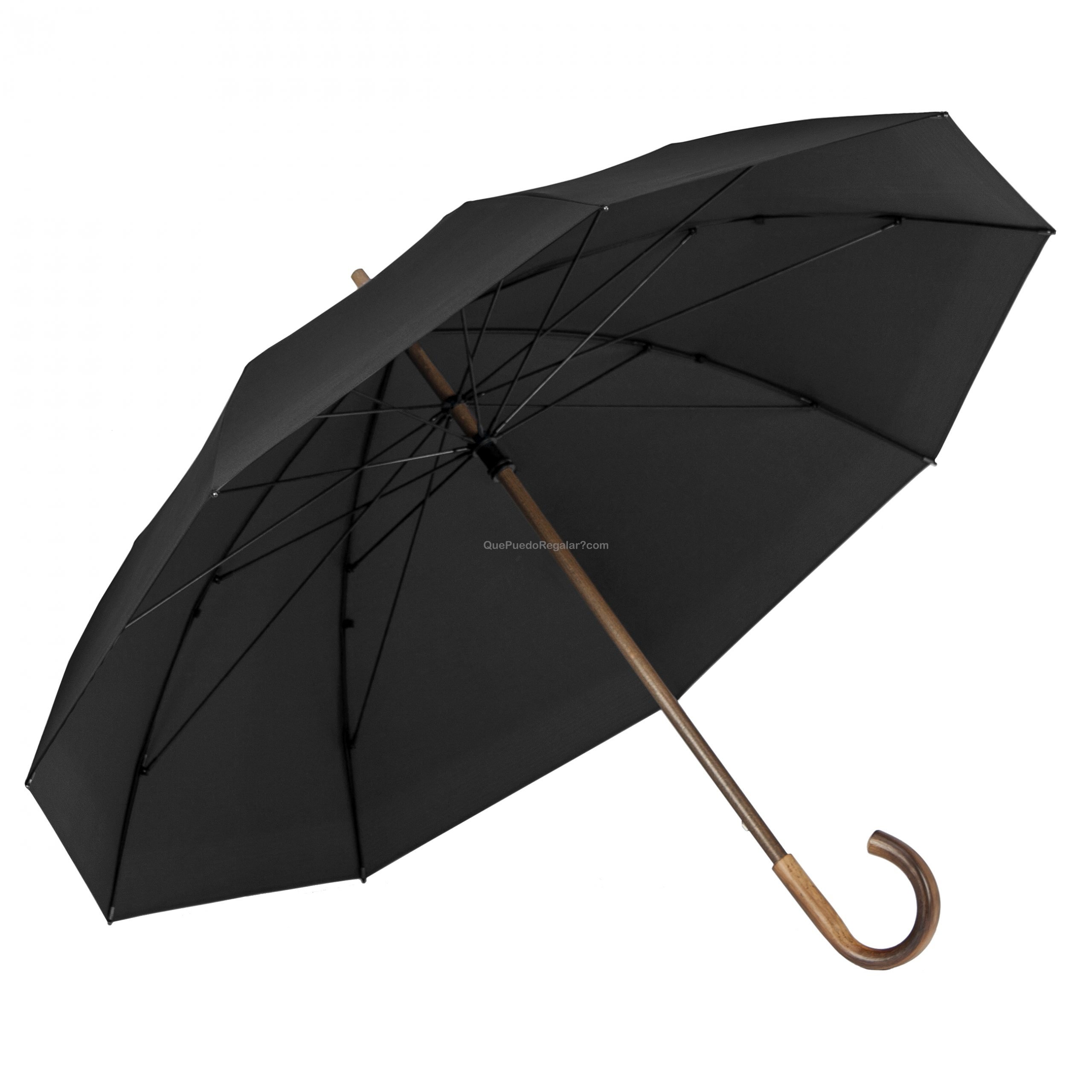 Paraguas pastor auténtico mango de madera (negro) - Paraguas largo Hombre, Paraguas Originales Que puedo Regalar