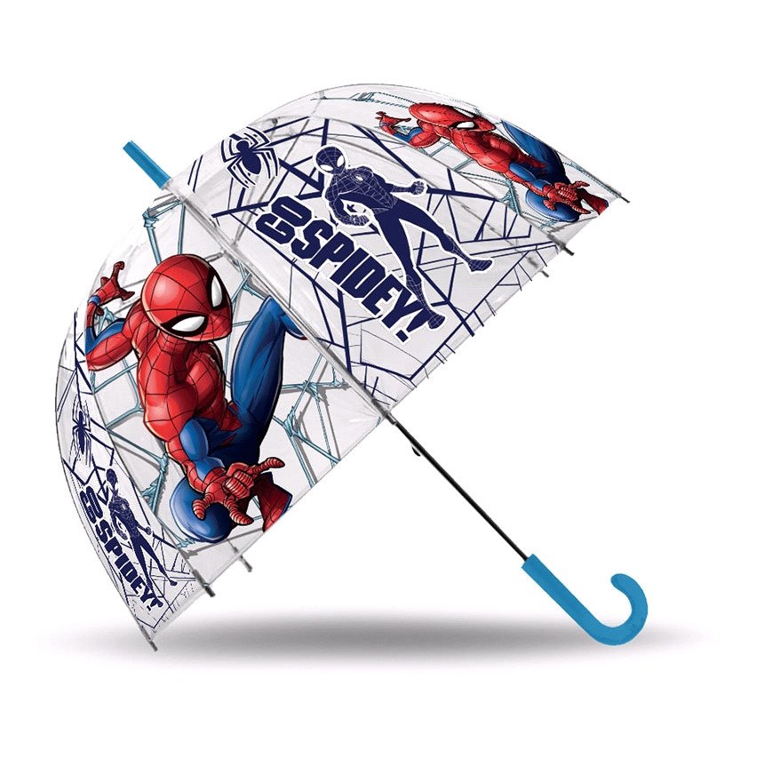 Paraguas Infantil Transparente forma de cúpula Spiderman - Infantiles, Paraguas infantiles Niño - Que puedo Regalar